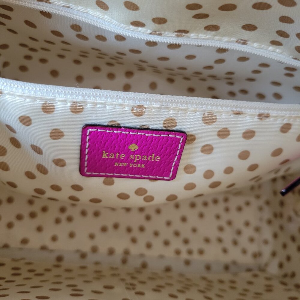 Kate Spade New York Pink Magenta Leather Satchel Purse w/ Detachable Crossbody - Picture 5 of 11